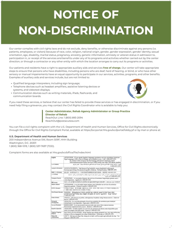 Poster - Notice of Non-Discrimination