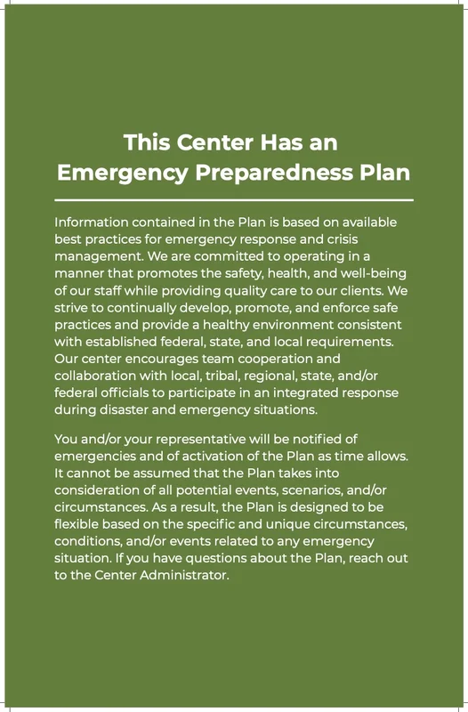 Poster - Emergency Preparedness Plan